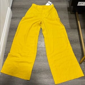 Bright Yellow Wide-Leg Pants